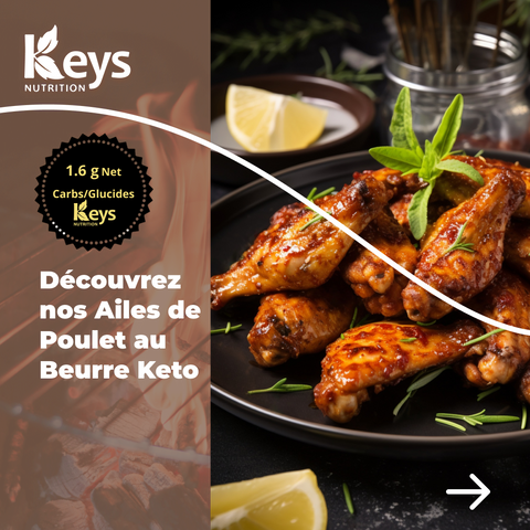 Ailes de poulet au beurre cuites - Keys Nutrition