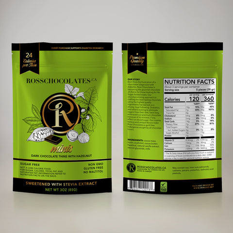 Ross Chocolates - Mini chocolat noir aux noisettes - Keys Nutrition