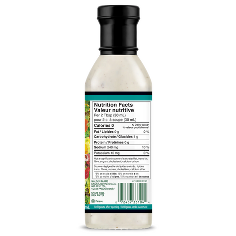 Walden Farms - Vinaigrette RANCH 355ml - Keys Nutrition