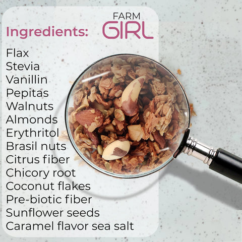 Farm Girl-KETOCRUNCH CÉRÉALES KETO À BASE DE NOIX ET DE CARAMEL SALÉ - Keys Nutrition