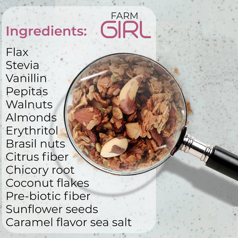 Farm Girl-Ketocrunch céréales keto à base de noix et de caramel salé CAISSE DE 12 - Keys Nutrition