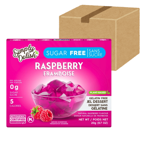 KEYS-NUTRITION-LOW-CARB-SANS-SUCRE-EPICERIE-SIMPLY-DELISH-JEL-DESSERT-DESSERT-GELATINE-FRAMBOISE-RASPBERRY-FRONT-PACK-OF-6