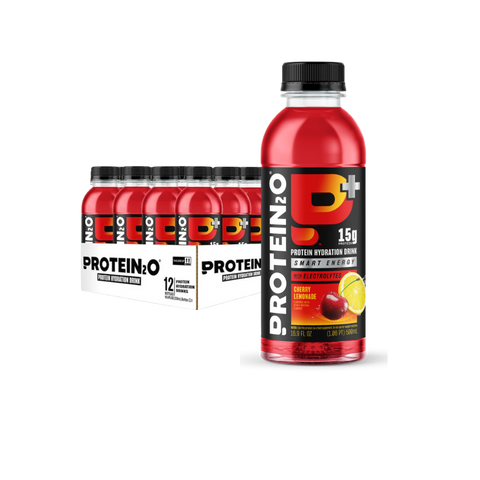 Protein2o - Eau infusée de protéines - Limonade à la cerise + Energie - CAISSE DE 12 - Keys Nutrition