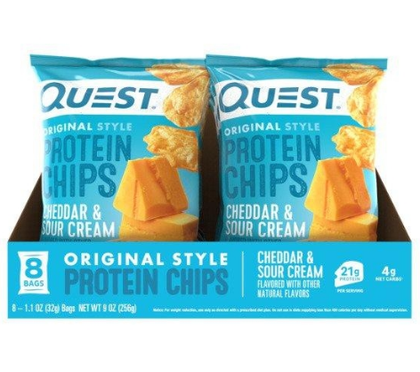 Quest Nutrition Cheddar & Sour Cream Protein Chips - Keys Nutrition