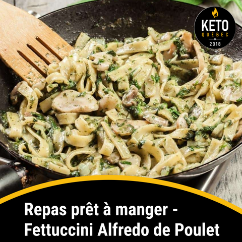 Repas prêt à manger - Fettuccini Alfredo de Poulet BOÎTE DE 8 - Keys Nutrition