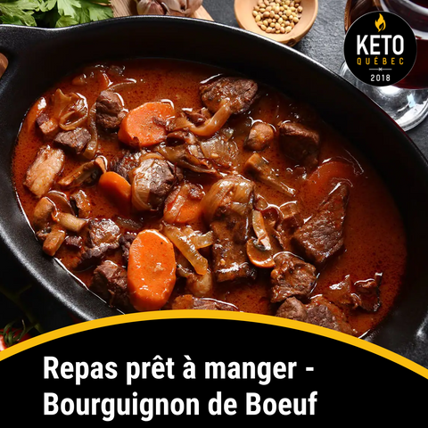 Repas prêt à manger - Bourguignon de Boeuf BOÎTE DE 8 - Keys Nutrition