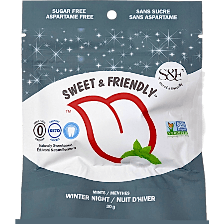 Menthes naturelles sans sucre à l'érythritol Sweet & Friendly – rafraîchissantes, keto et véganes