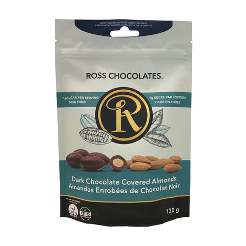 Ross Chocolates - Amandes enrobées de chocolat noir - Keys Nutrition