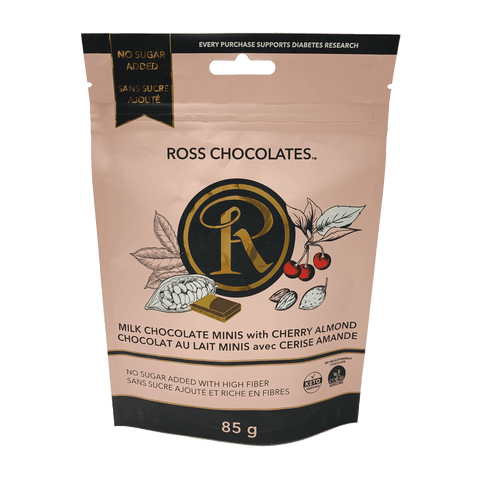 Ross Chocolates - Mini-chocolat au lait et aux cerises et aux amandes - Keys Nutrition
