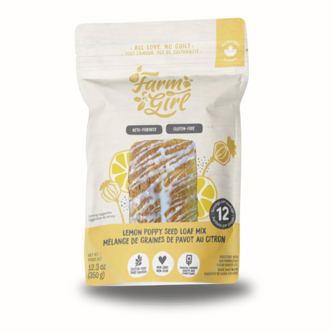 Farm Girl-Mélange de pain et de gâteau keto au citron et au pavot CAISSE DE 12 - Keys Nutrition