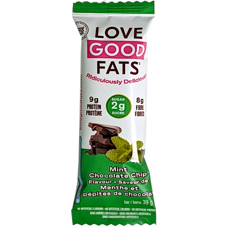 Love Good Fats - Barre aux noix saveur menthe chocolatée boite de 12x 40g - Keys Nutrition