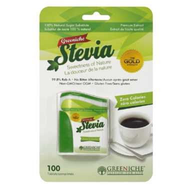 Greeniche Natural-Stevia en comprimé (100 caps) - Keys Nutrition