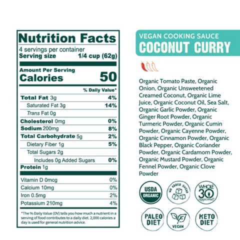 GOOD FOOD FOR GOOD - Sauce Curry Coco - Keys Nutrition