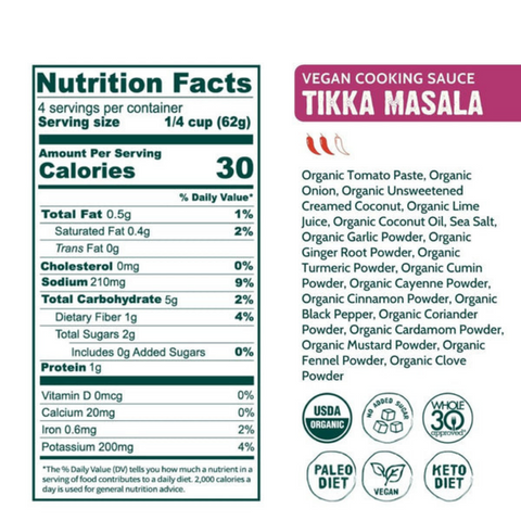 GOOD FOOD FOR GOOD - Sauce Tikka Masala - Keys Nutrition
