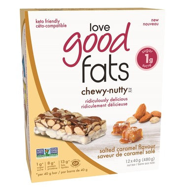 Love Good Fats - Barre aux noix saveur de Caramel salé 40g - Keys Nutrition