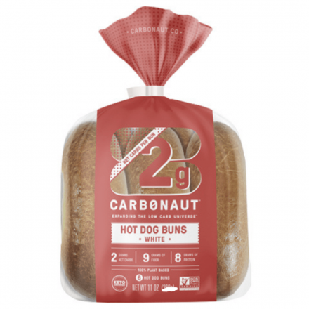 CARBONAUT - Pain à Hot Dog 288g 6/Sac UNITÉ - Keys Nutrition