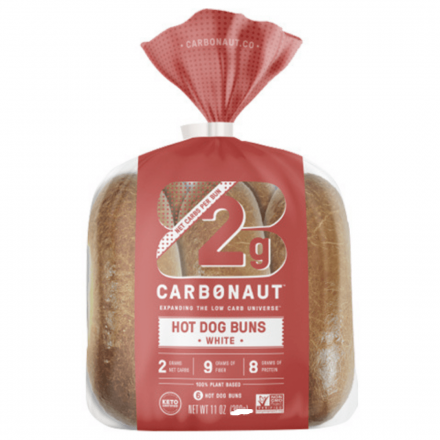 CARBONAUT - Pain à Hot Dog 288g 6/Sac UNITÉ CARBONAUT