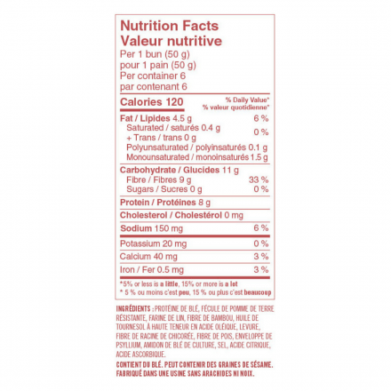 CARBONAUT - Pain à Hot Dog 288g 6/Sac UNITÉ - Keys Nutrition