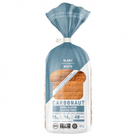 CARBONAUT - Pain blanc SANS GLUTEN 550g 8/CAISSE - Keys Nutrition