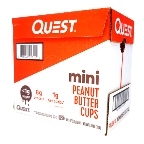 QUEST NUTRITION - Mini coupes aux beurre d'arachides et chocolat CAISSE DE 6||QUEST NUTRITION - Peanut Butter Chocolate Mini Cups - BOX OF 6 QUEST NUTRITION