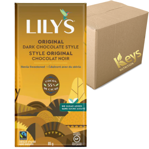 Lily's - Chocolat Noir 55% Original 85g (T) CAISSE DE 12||Lily's - Black Chocolate 55% 85g Original (T) BOX OF 12 LILY'S CHOCOLATE