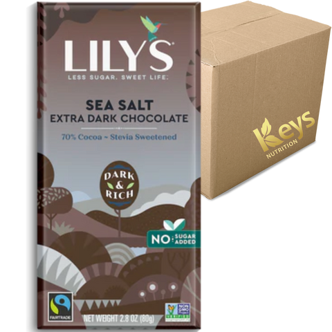 Lily's - Très noir au sel de mer 70% CAISSE DE 20 - Keys Nutrition