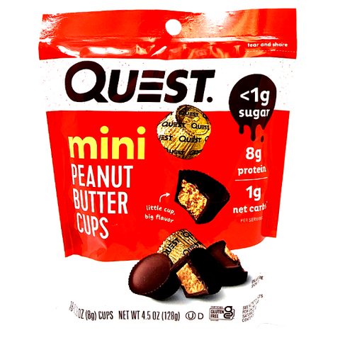 QUEST NUTRITION - Mini coupes aux beurre d'arachides et chocolat 16unités/sac - Keys Nutrition