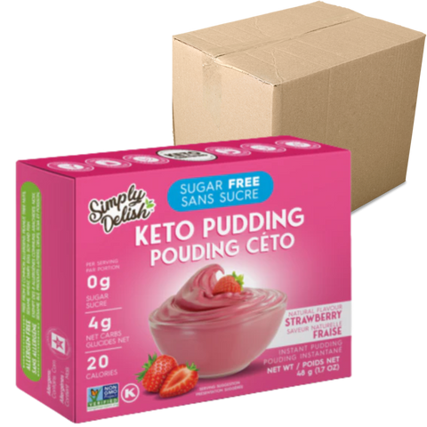 Simply Delish - Pouding Céto à la fraise CAISSE DE 6 - Keys Nutrition