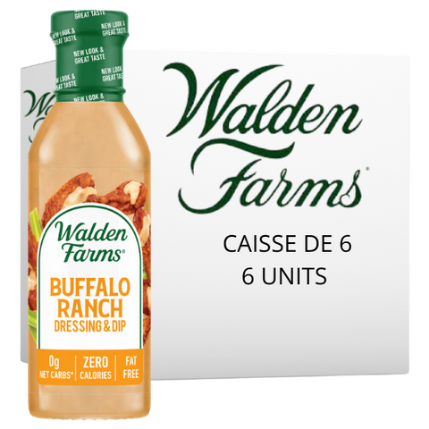 Walden Farms - Vinaigrette Buffalo Ranch CAISSE DE 6|| Walden Farms Buffalo Ranch Dressing BOX OF 6 WALDEN FARMS