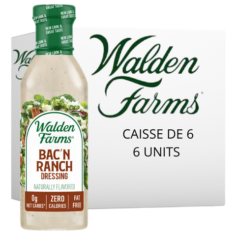 Walden Farms - Vinaigrette Bacon Ranch 355ml CAISSE DE 6||Bacon Ranch Dressing 355ml CASE OF 6 WALDEN FARMS