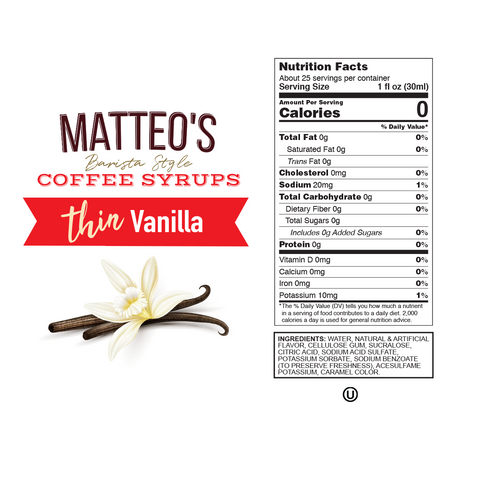MATTEO'S BARISTA STYLE - Sirop à café 750ml - Keys Nutrition