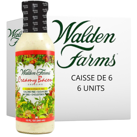 Walden Farms - Vinaigrette Crémeuse au bacon 355ml CAISSE DE 6||Creamy Bacon Dressing 355ml CASE OF 6 WALDEN FARMS