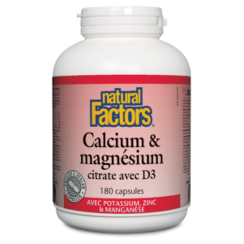 NATURAL FACTORS - Calcium & Magnésium Citrate & D3 - Keys Nutrition