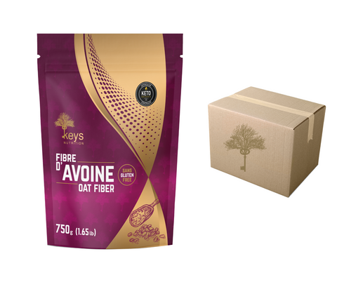 KEYS NUTRITION (Marque 100% Québécoise) Fibre d'avoine 750g (Caisse de 12 unités) - Keys Nutrition