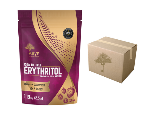 KEYS NUTRITION (Marque 100% Québécoise) Érythritol (2 formats disponibles) CAISSE de 12||KEYS NUTRITION (brand 100% Quebec) Erythritol (2 formats) CASE 12 KEYS NUTRITION ESSENTIELS