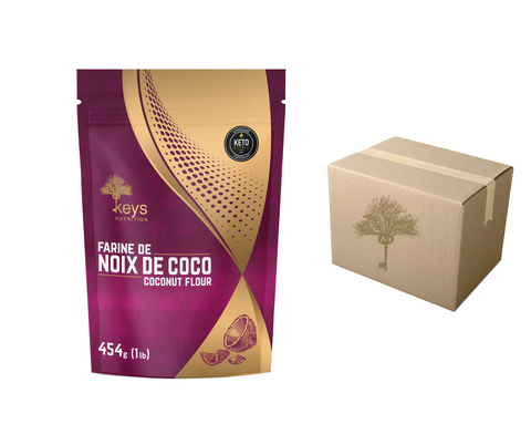 KEYS NUTRITION (Marque 100% Québécoise) Farine de noix de coco 454g CAISSE DE 12 - Keto Québec - Keys Nutrition