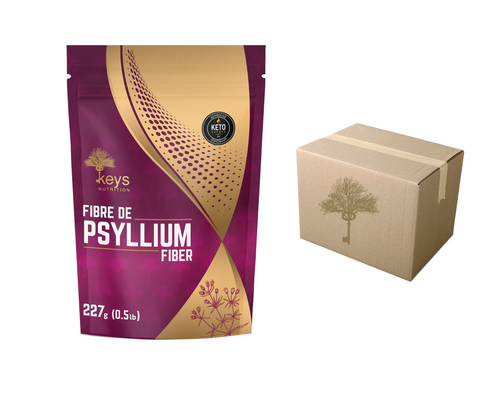 KEYS NUTRITION (Marque 100% Québécoise) Psyllium finement moulue 227g - CAISSE DE 20 UNITÉS||KEYS NUTRITION (brand 100% Quebec) Psyllium finely ground 227g - CASE 20 UNITS KEYS NUTRITION ESSENTIELS