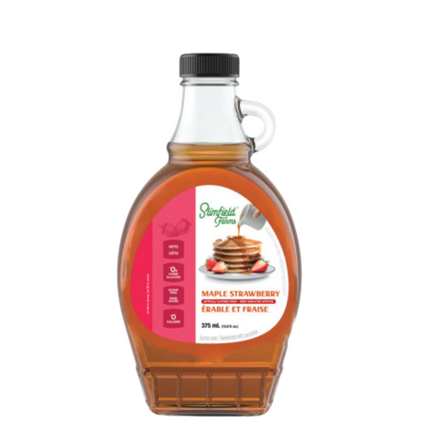 SlimField Farms - Sirop Érable Fraise 375ml (CAISSE DE 12) - Keys Nutrition