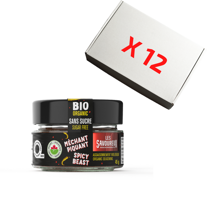 Les Savoureux Assaisonnements - Épices bio en pots (11 saveurs différentes!) CAISSE DE 12||The Tasty Seasonings - Spices Organic pots (11 different flavors!) FUND 12 LES SAVOUREUX ASSAISONNEMENTS