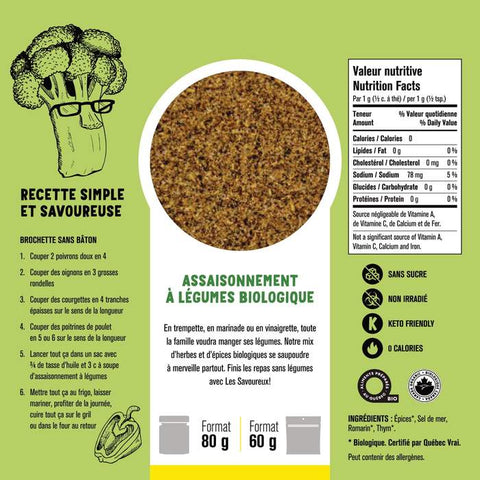 Les Savoureux Assaisonnements - Épices bio en pots (11 saveurs différentes!) - Keys Nutrition