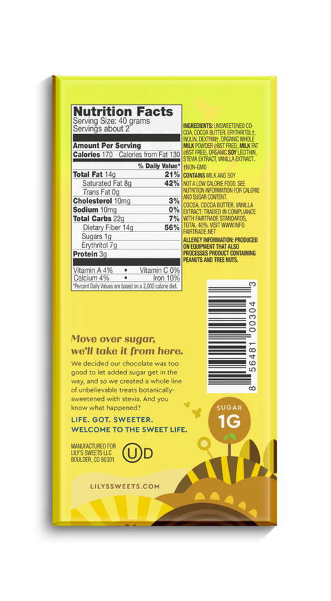 Lily's - Lait crémeux 85g - Keys Nutrition