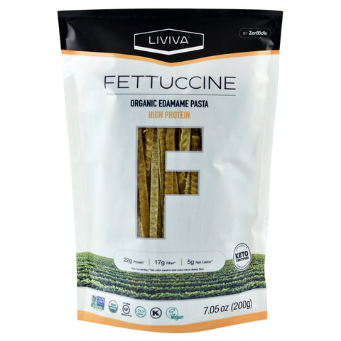 Liviva - Edamame Fettuccine Biologique 200g - Keto Québec||Liviva - Fettuccine Organic Edamame 200g - Keto Quebec LIVIVA