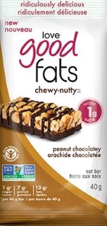 Love Good Fats - Barre aux noix saveur arachide chocolatée 40g - Keys Nutrition
