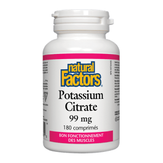 NATURAL FACTORS - Natural Factors - Citrate de potassium 99mg (180caps) - Keys Nutrition