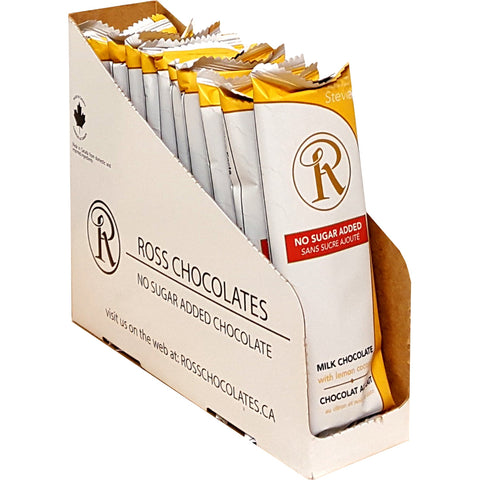 Ross Chocolates - Barre de chocolat Noix de coco et citron - CAISSE - Keys Nutrition