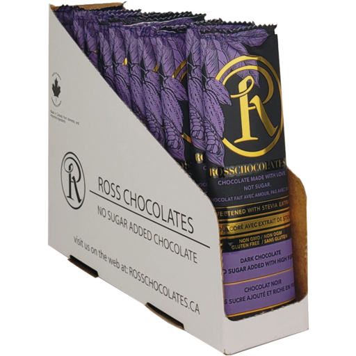Ross Chocolates - Barre de chocolat Noir - CAISSE ||Ross Chocolates - Chocolate Bar Black - BOX ROSS CHOCOLATES