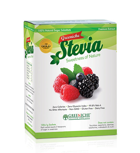 Greeniche Natural - Stevia en sachet de 1g (100 sachets) - Keys Nutrition
