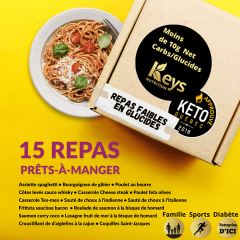 KEYS NUTRITION - La Boîte expérience 15 repas différents- Prêt à manger- Keto Québec - Keys Nutrition