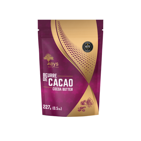KEYS NUTRITION(Marque 100% Québecoise) - Beurre de cacao 227g - CAISSE DE 12 UNITÉS - Keys Nutrition