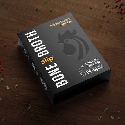 SIIP - Bouillon d'os en packet de 4x12g - Poulet roti - Keys Nutrition
